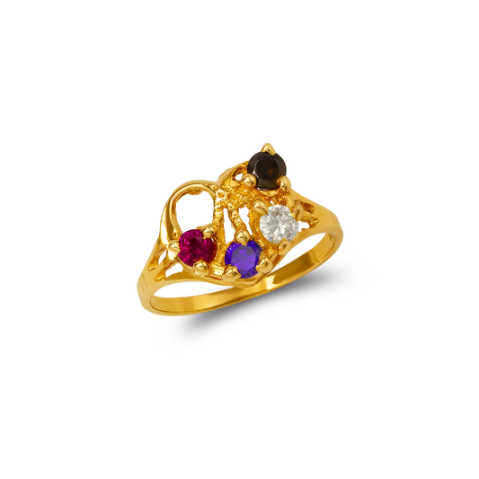 Mother Heart CZ Ring