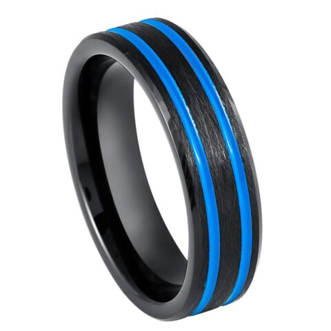 Black IP Beveled Edge, Blue IP Off Center Grooves