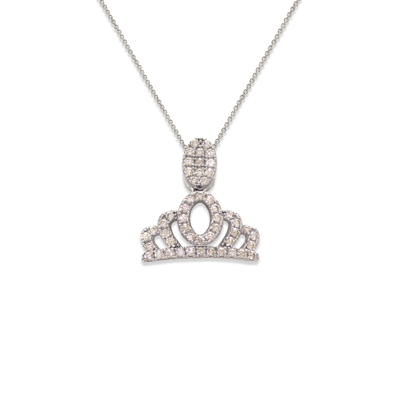 Fancy Crown CZ Pendant