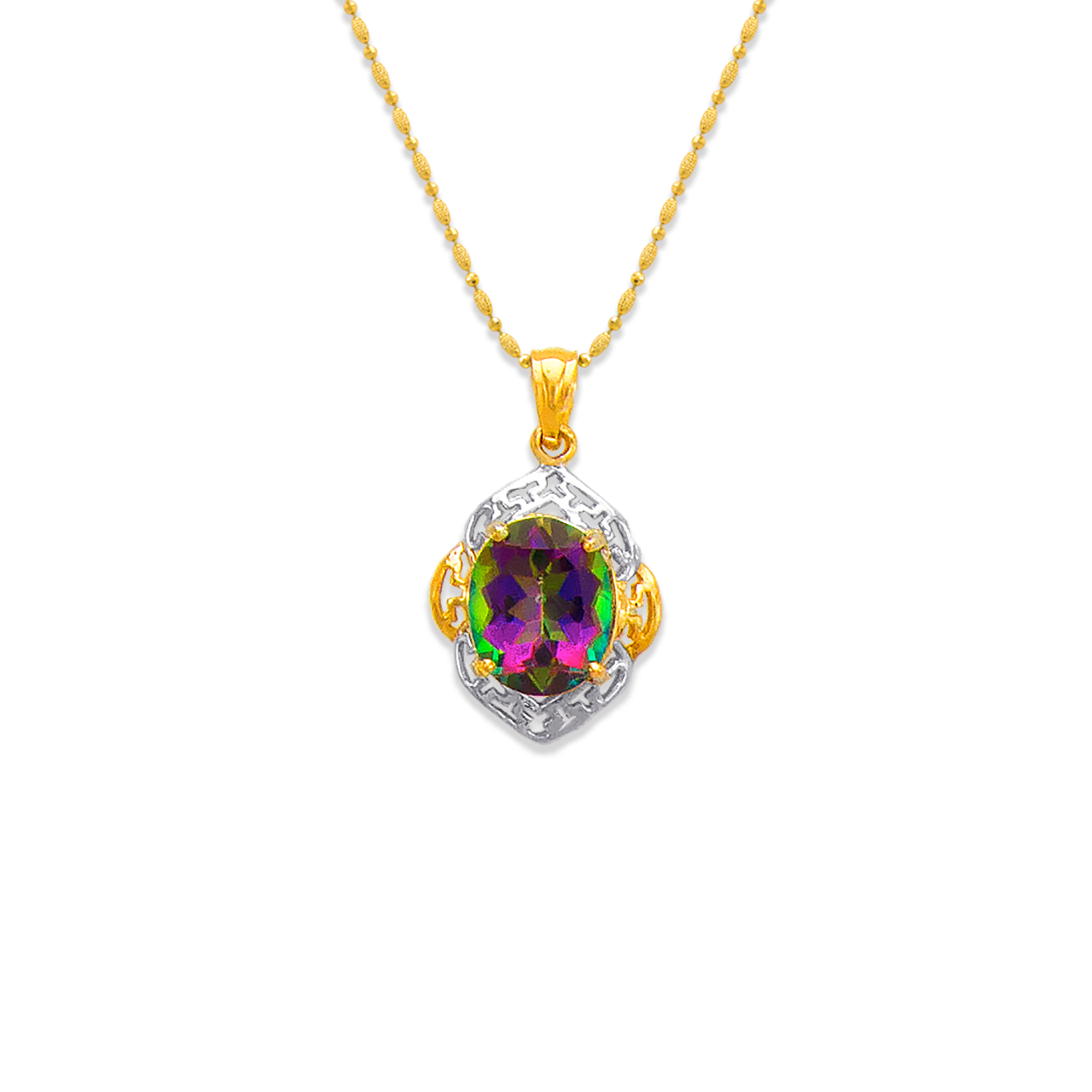 Mystic Topaz CZ Pendant