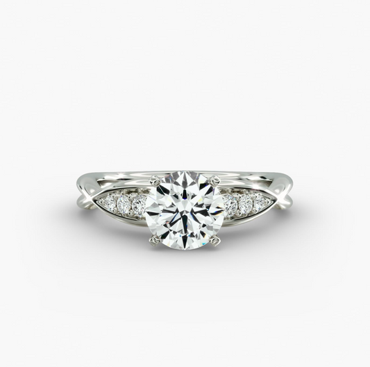 Twist Accent Diamond Engagement Ring