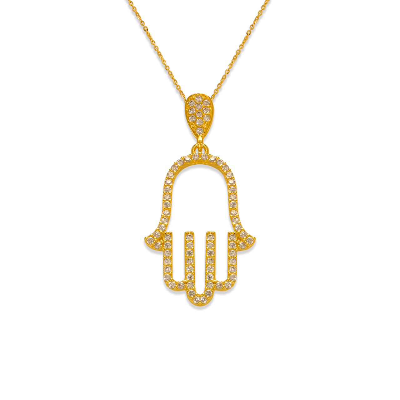 Fancy Hand of Fatima CZ Pendant