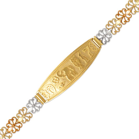 Faceted Diamond Cut Goodluck ID Bracelet