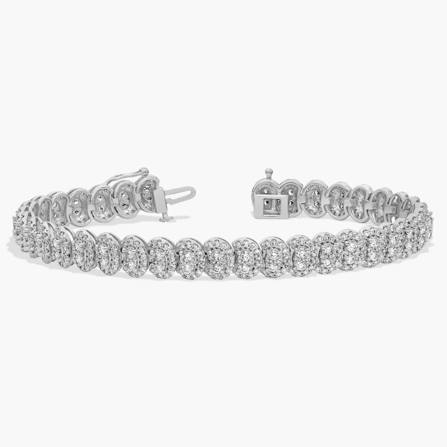 Diamond Cluster Overlay Halo Bracelet