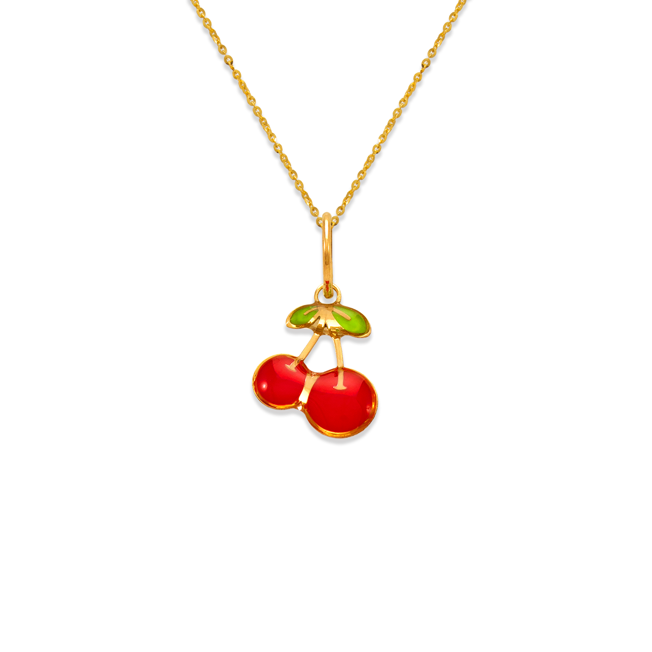 Cherries Enamel Pendant