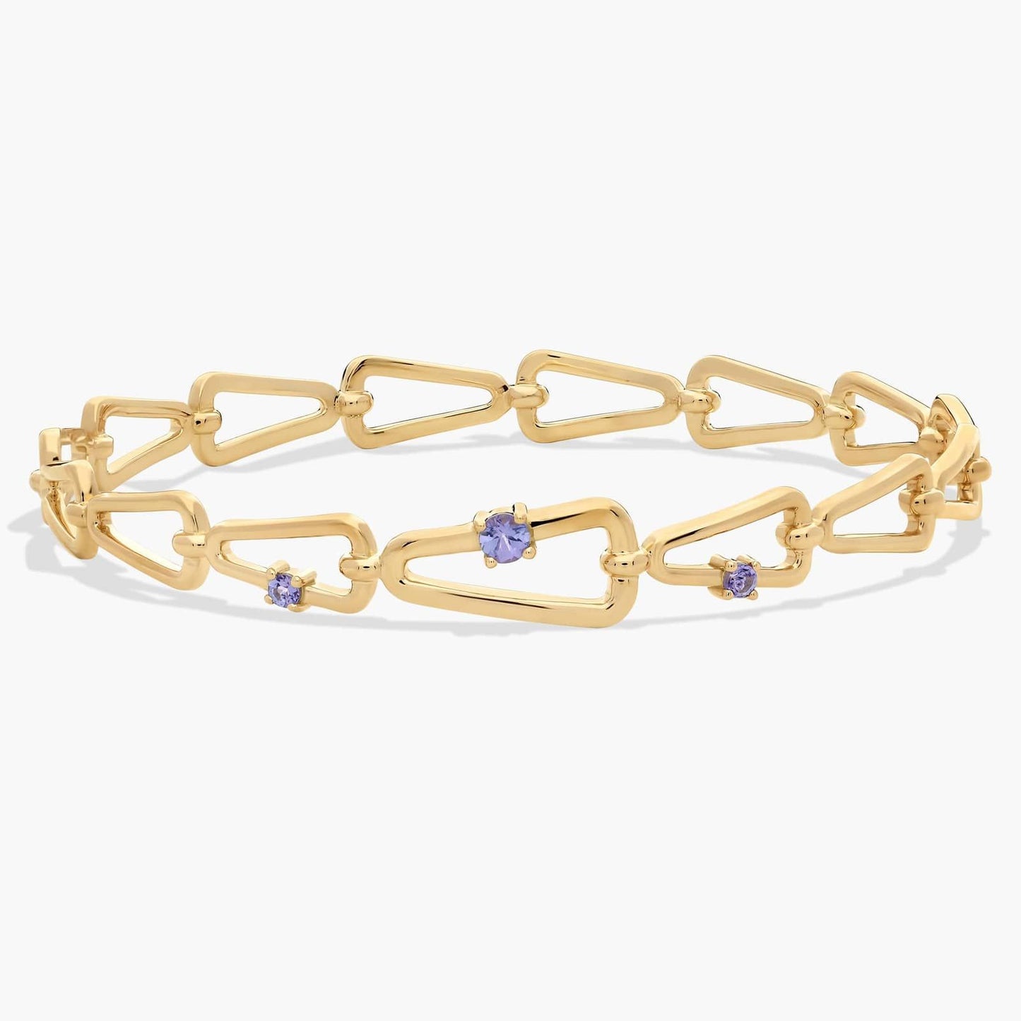 Geometric Tanzanite Bangle Bracelet