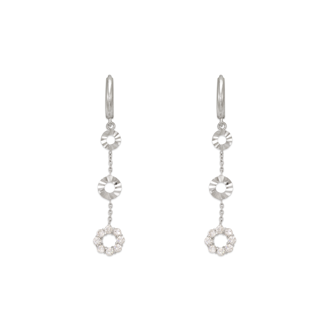 Fancy Circle CZ Earrings