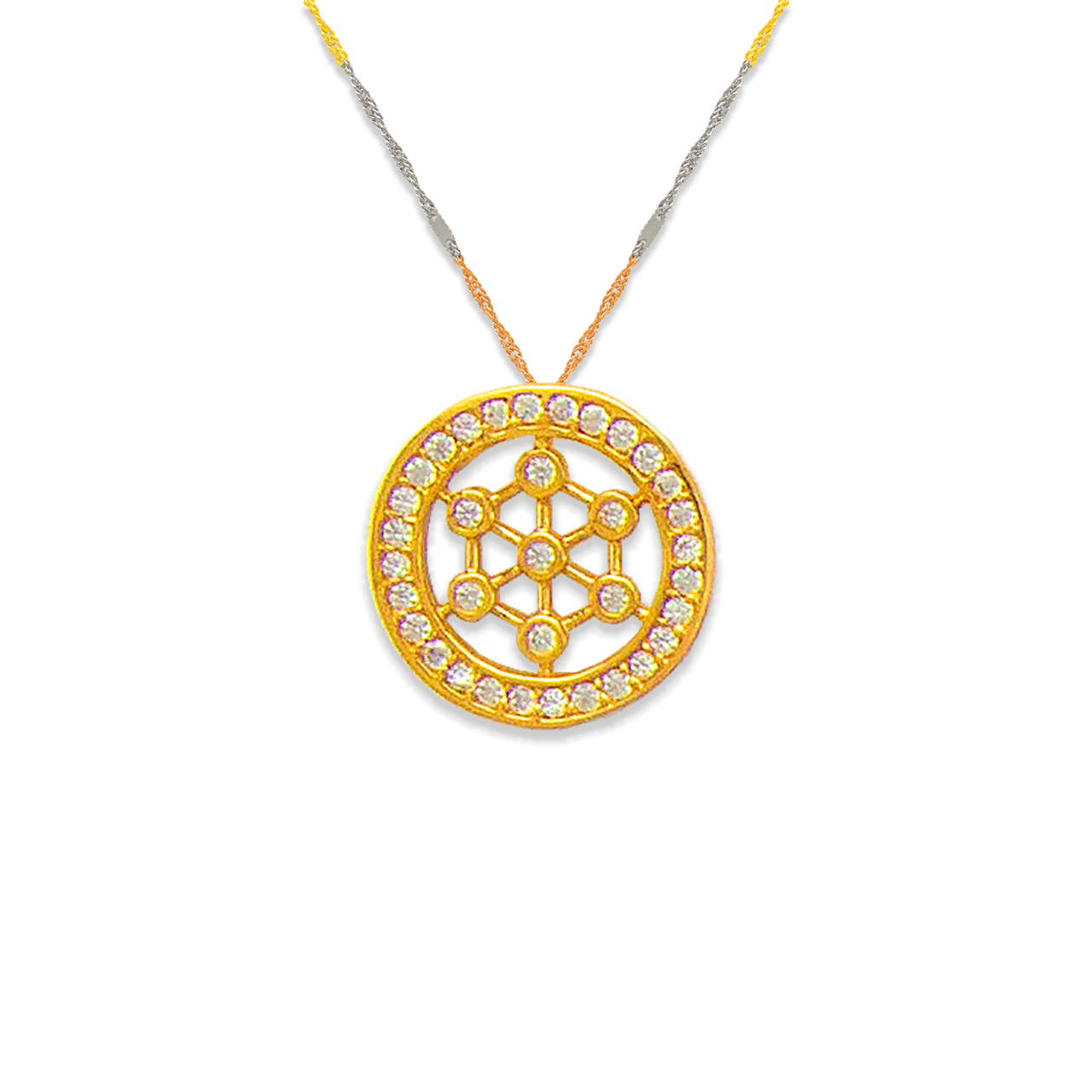 Wheel CZ Pendant