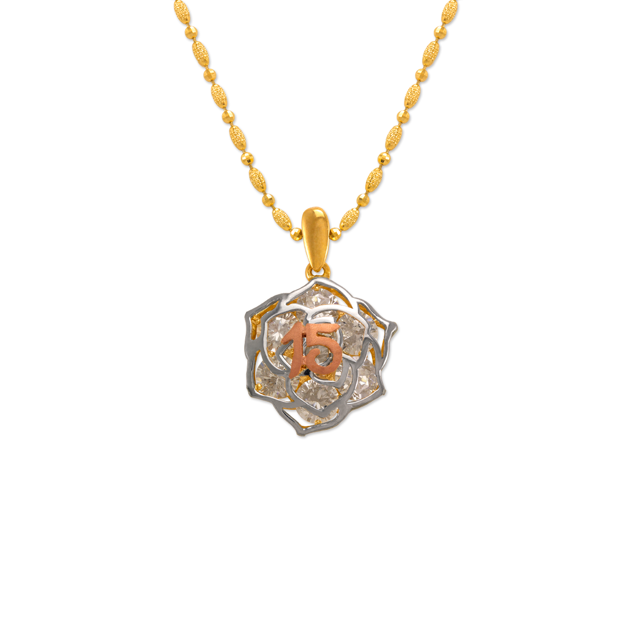 Ladies Fancy 15 Anos CZ Pendant