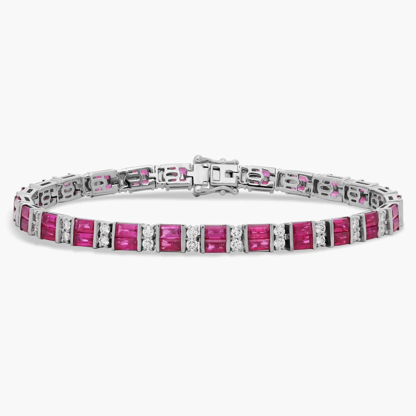 Ruby Baguette and Diamond Bracelet