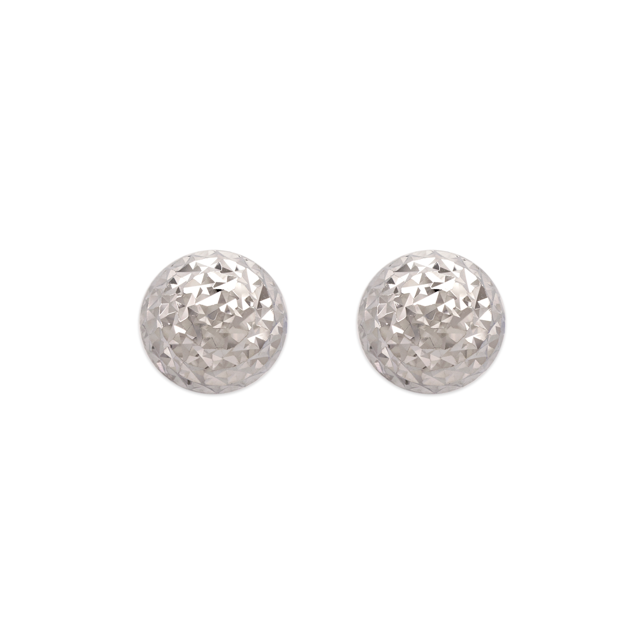 Diamond Cut Half Ball Stud Earrings