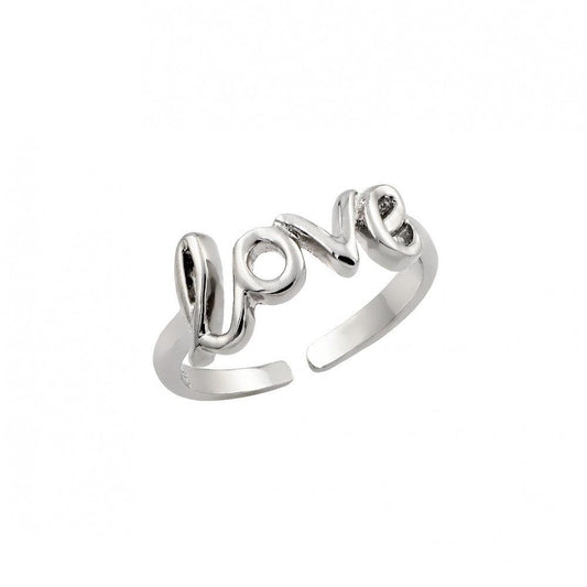 Silver 925 Rhodium Plated Love Toe Ring