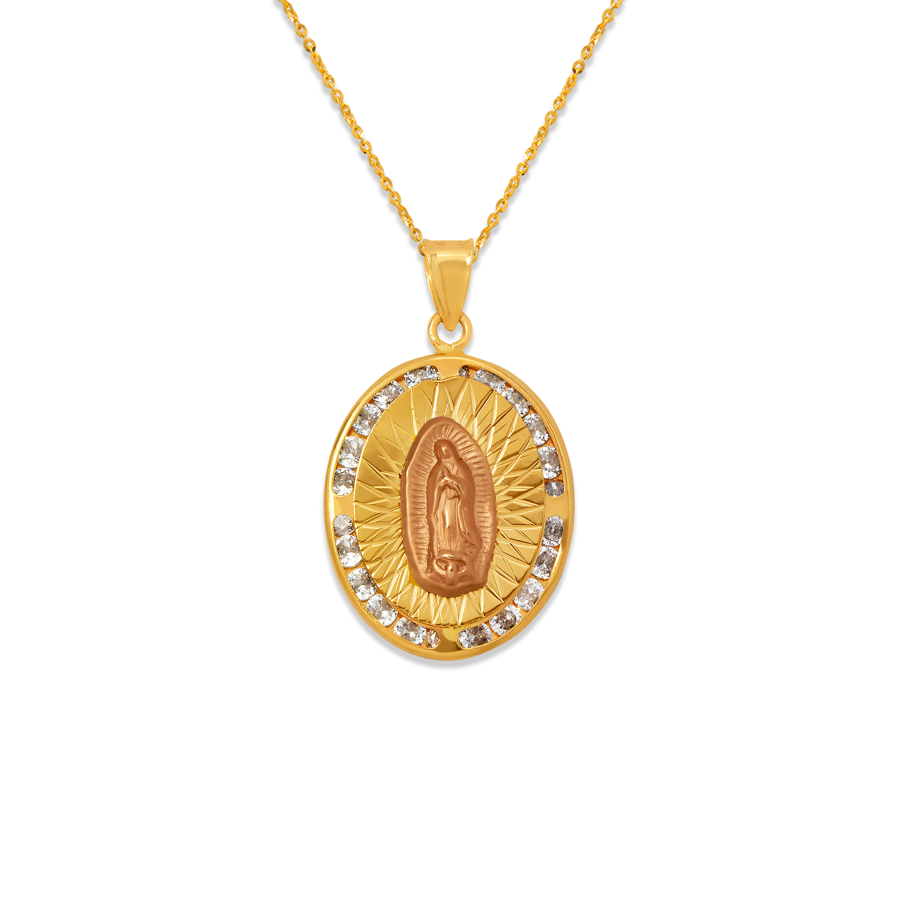 Oval Guadalupe CZ Pendant