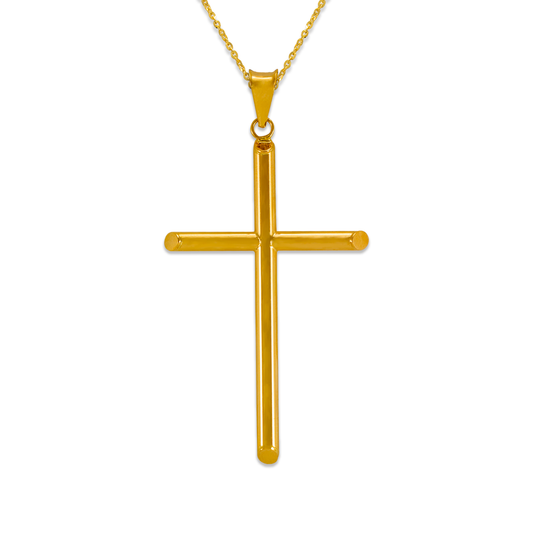 Plain Round Tube Cross Pendant