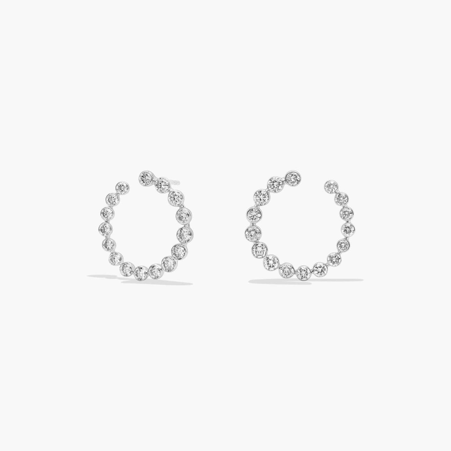 Diamond Bezel Front-Back Earrings