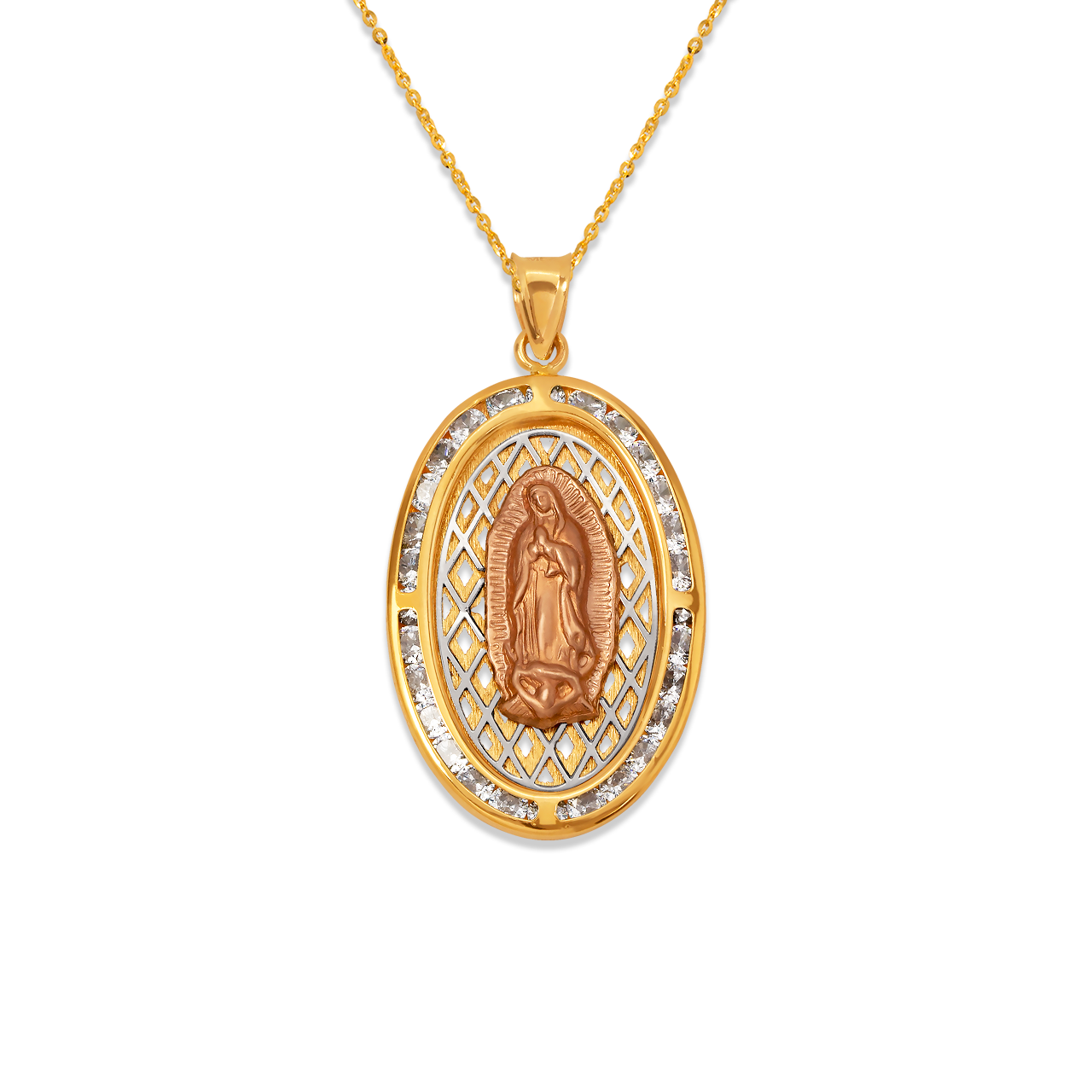 Oval Guadalupe CZ Pendant