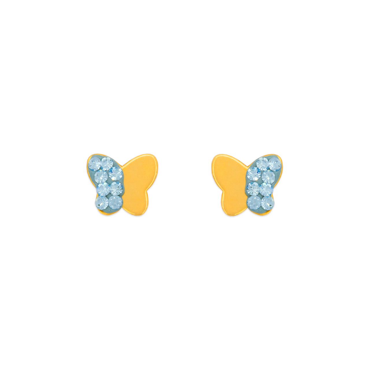 Butterfly Enamel CZ Stud Earrings