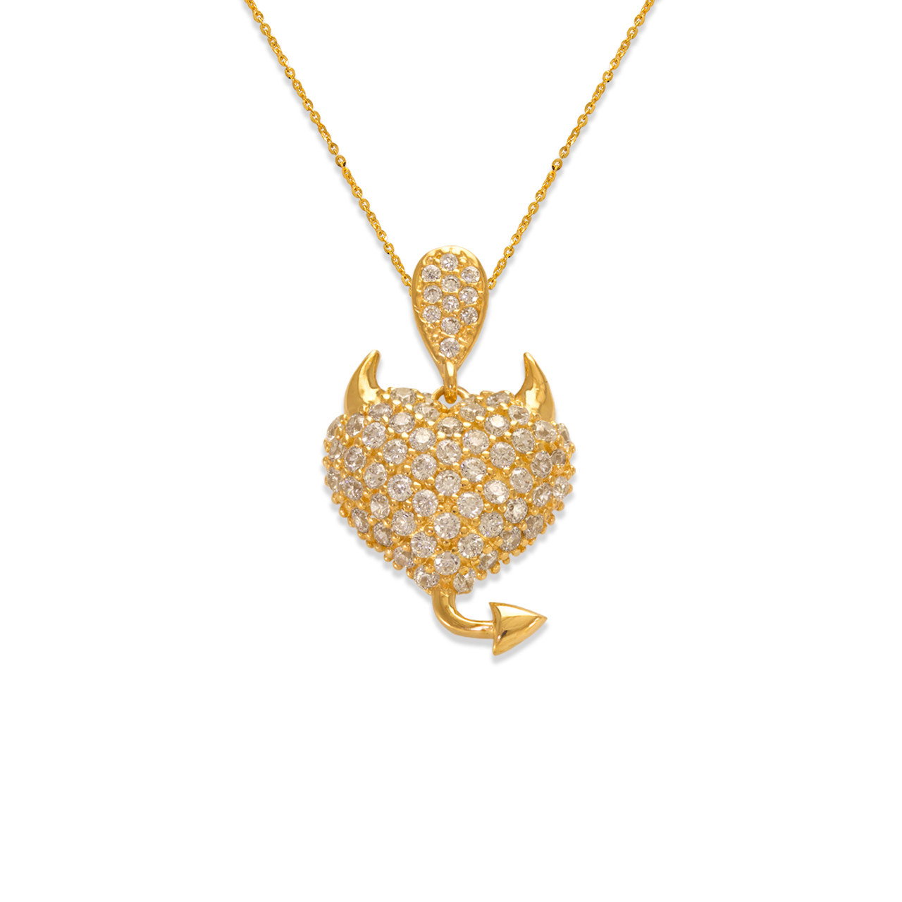 Fancy Devilish Heart CZ Pendant