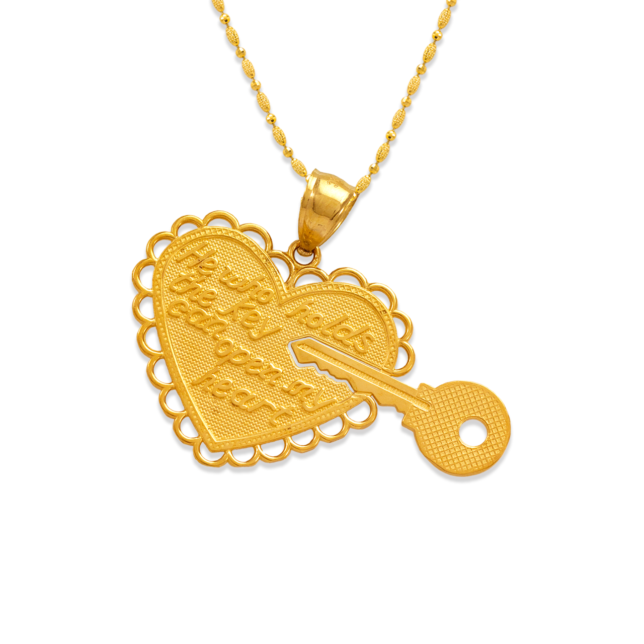 Two-Piece Heart and Key Pendant