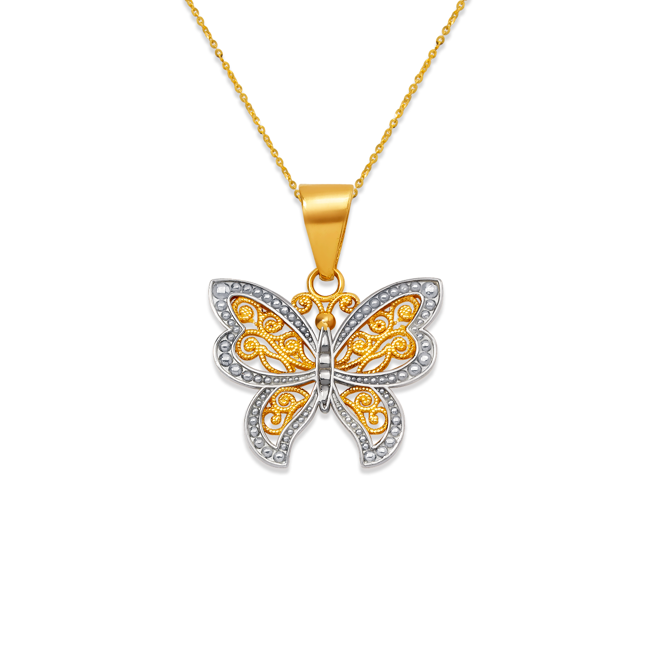 Two Tone Butterfly Pendant