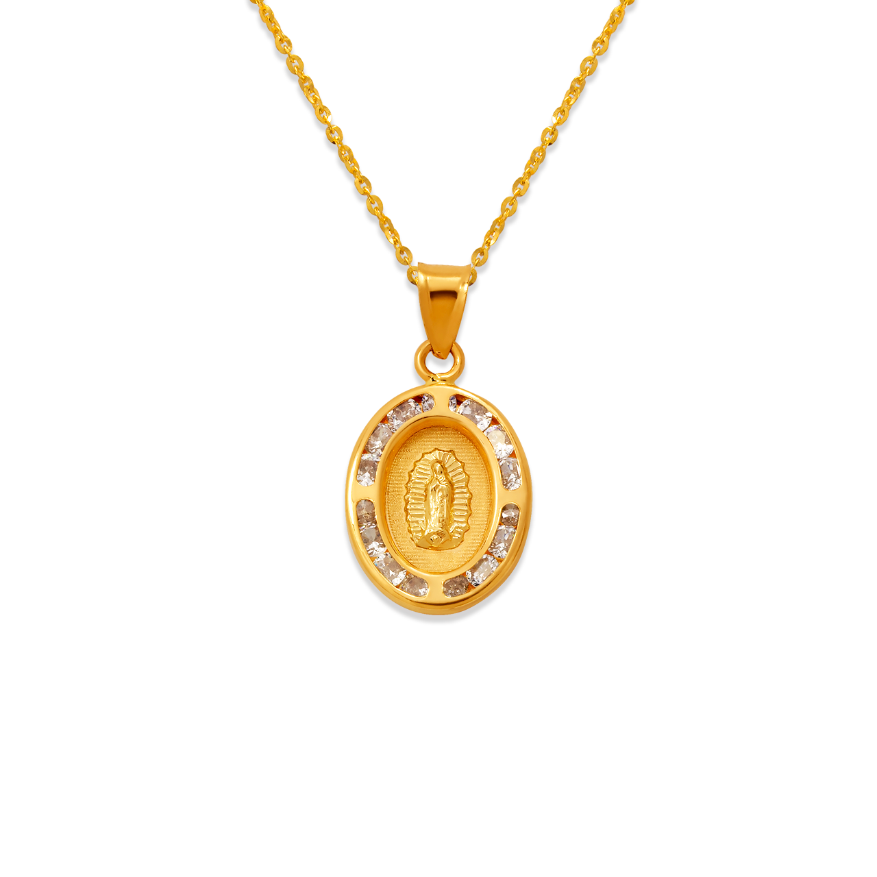 Oval Guadalupe CZ Pendant