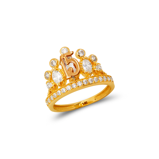 Ladies 15 Anos Tiara CZ Ring