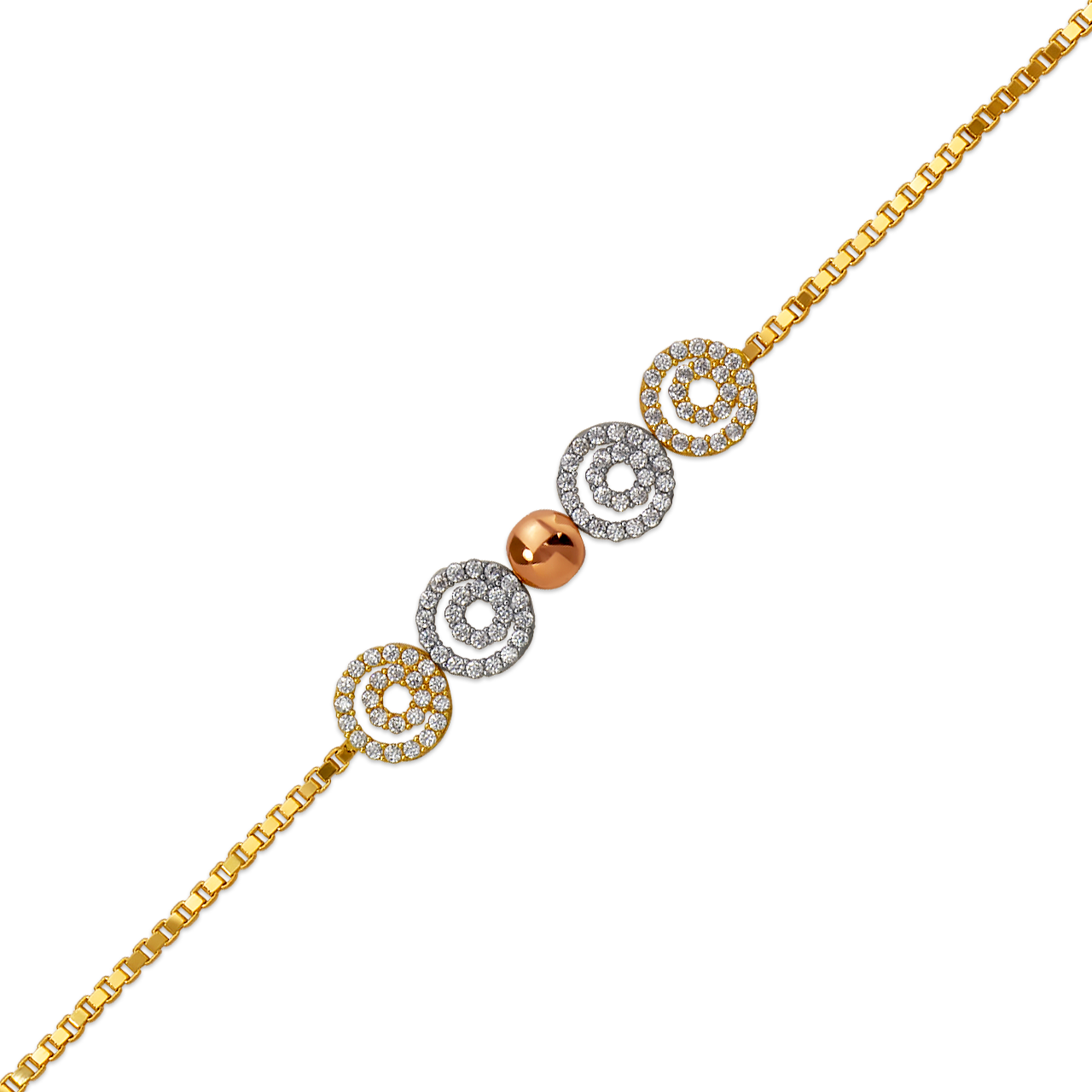 Ladies High Polished CZ Bracelet