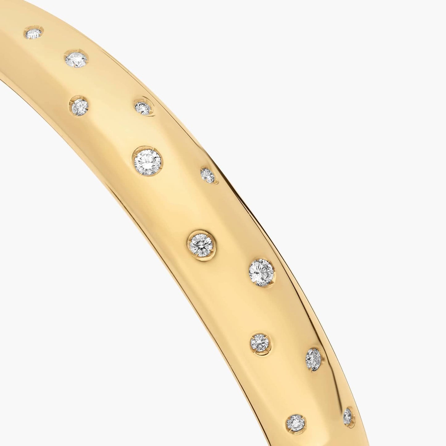 Scattered Diamond Puffy Bangle Bracelet