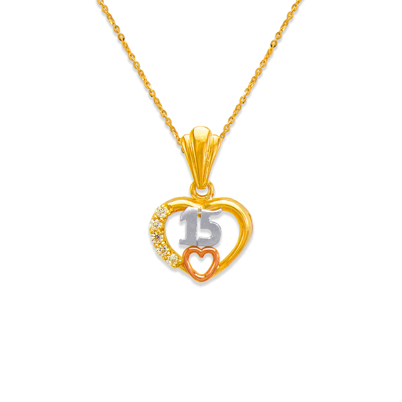 15 Anos Heart CZ Pendant