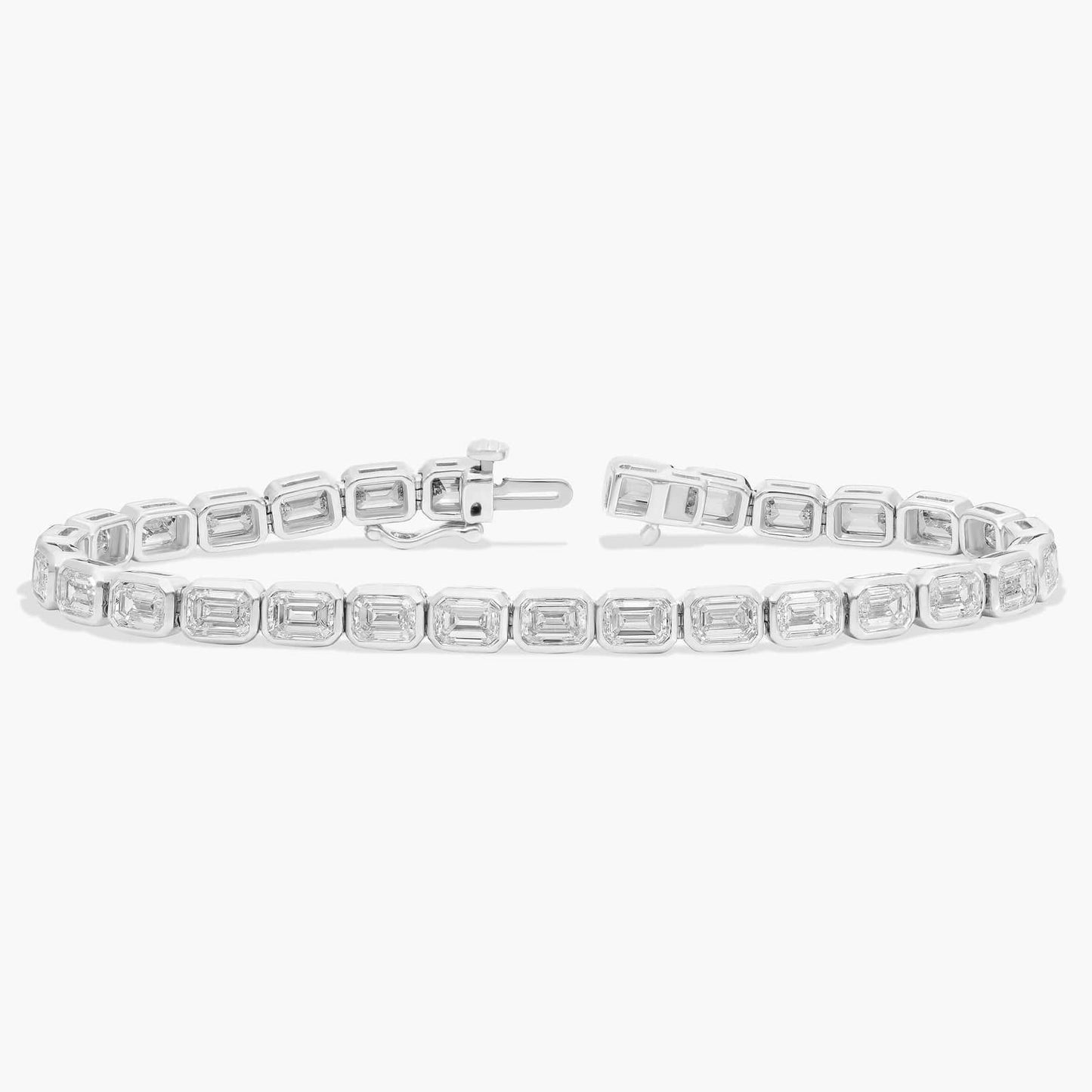 Emerald Cut Diamond E/W Bezel Set Tennis Bracelet CHECK