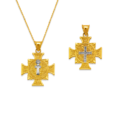 San Benito Cross Two-Sided Scapular Pendant