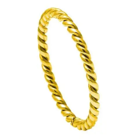 Yellow Gold IP Plated Twisted Titanium Ring