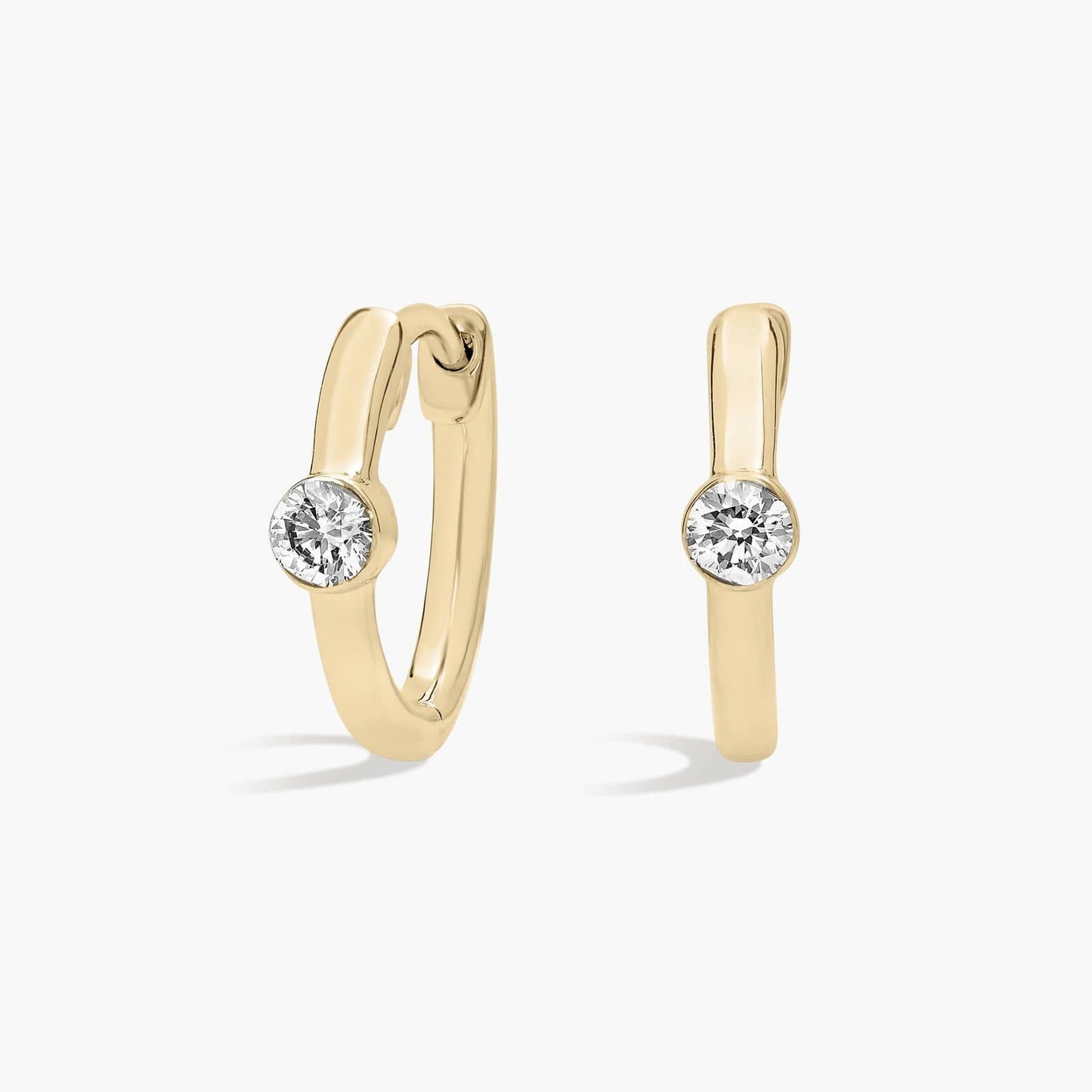 Diamond Bezel Huggie Earrings