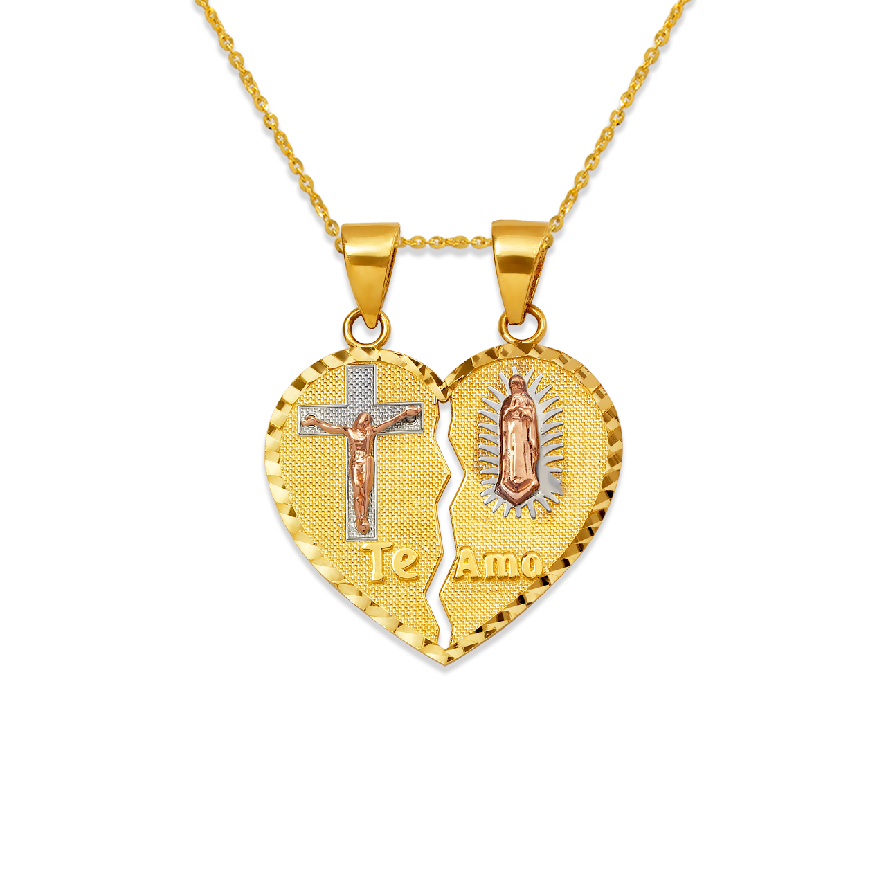 Two-Piece Guadalupe/Jesus Pendant