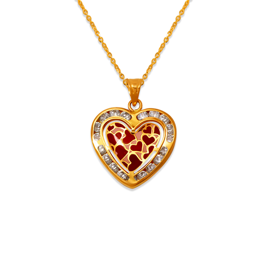 Heart Enamel CZ Pendant