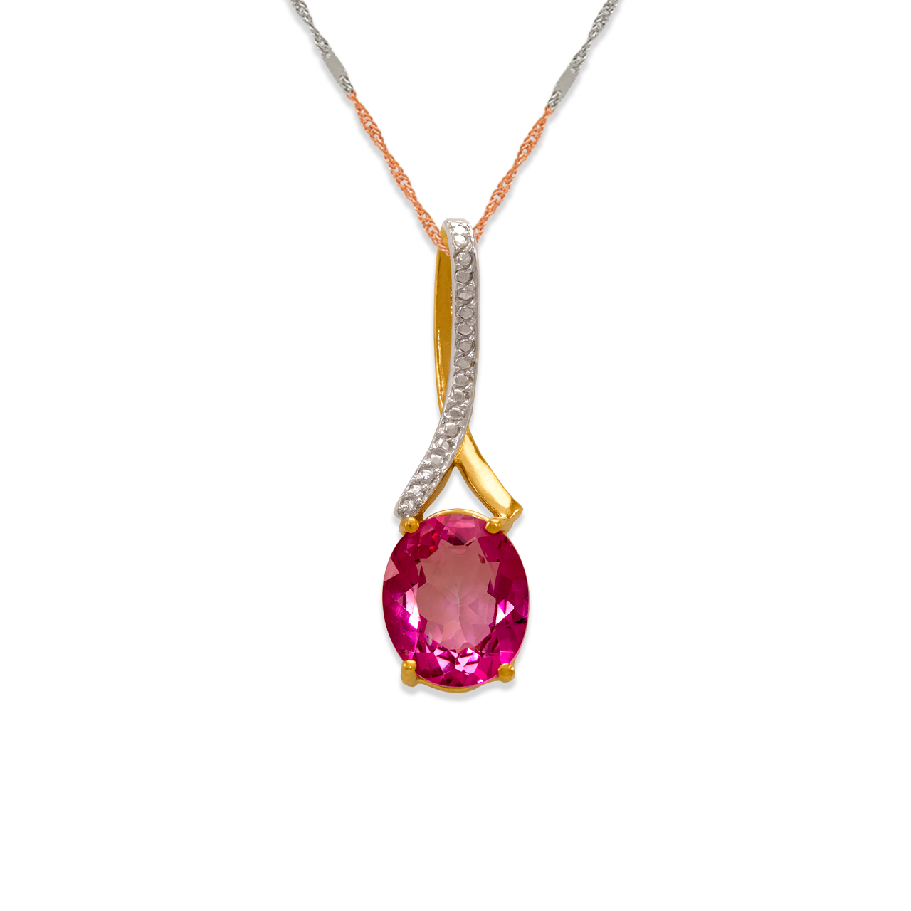 Pink Topaz CZ Pendant