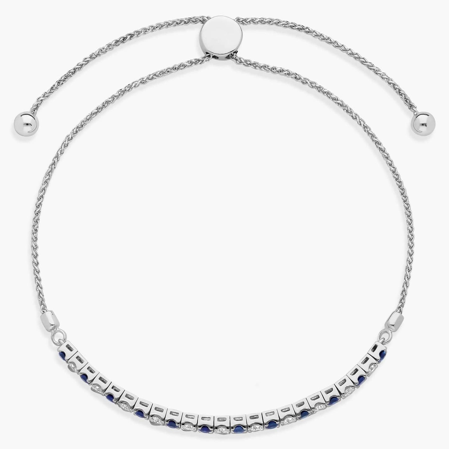 Riviera Pavé Sapphire and Diamond Alternating Bolo Bracelet