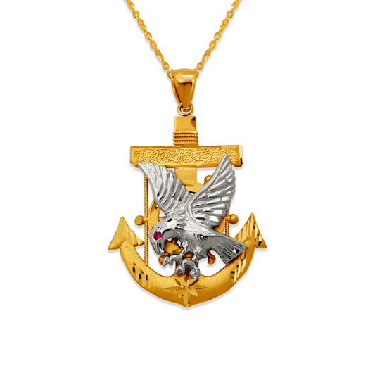 Fancy Eagle Anchor CZ Pendant