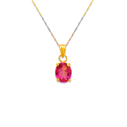 Pink Topaz CZ Pendant