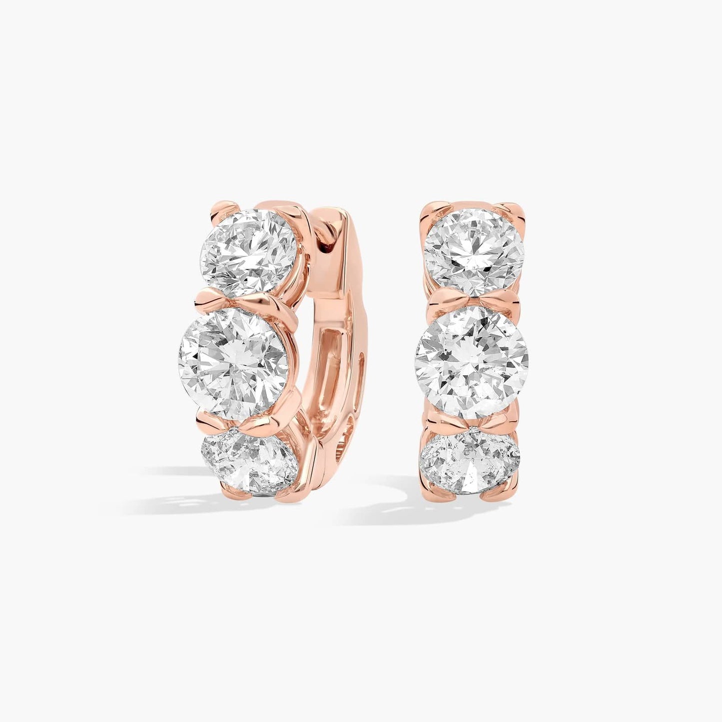 Round Diamond Huggie Earrings CHECK