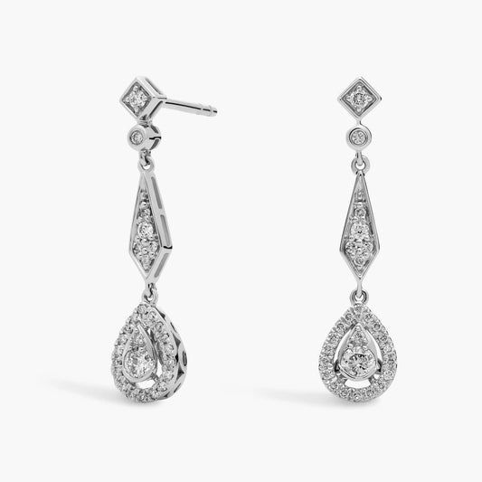 Diamond Vintage-Inspired Teardrop Earrings