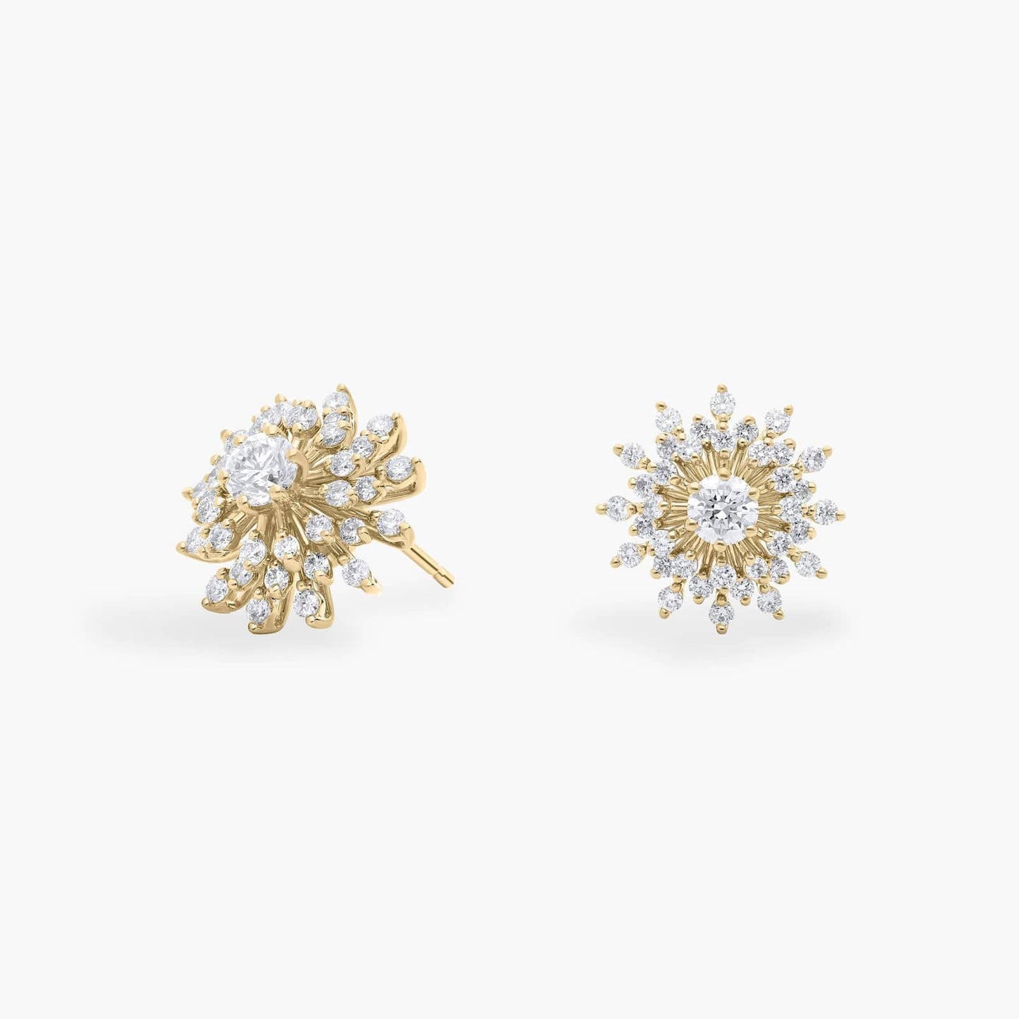 Sunburst Diamond Stud Earrings