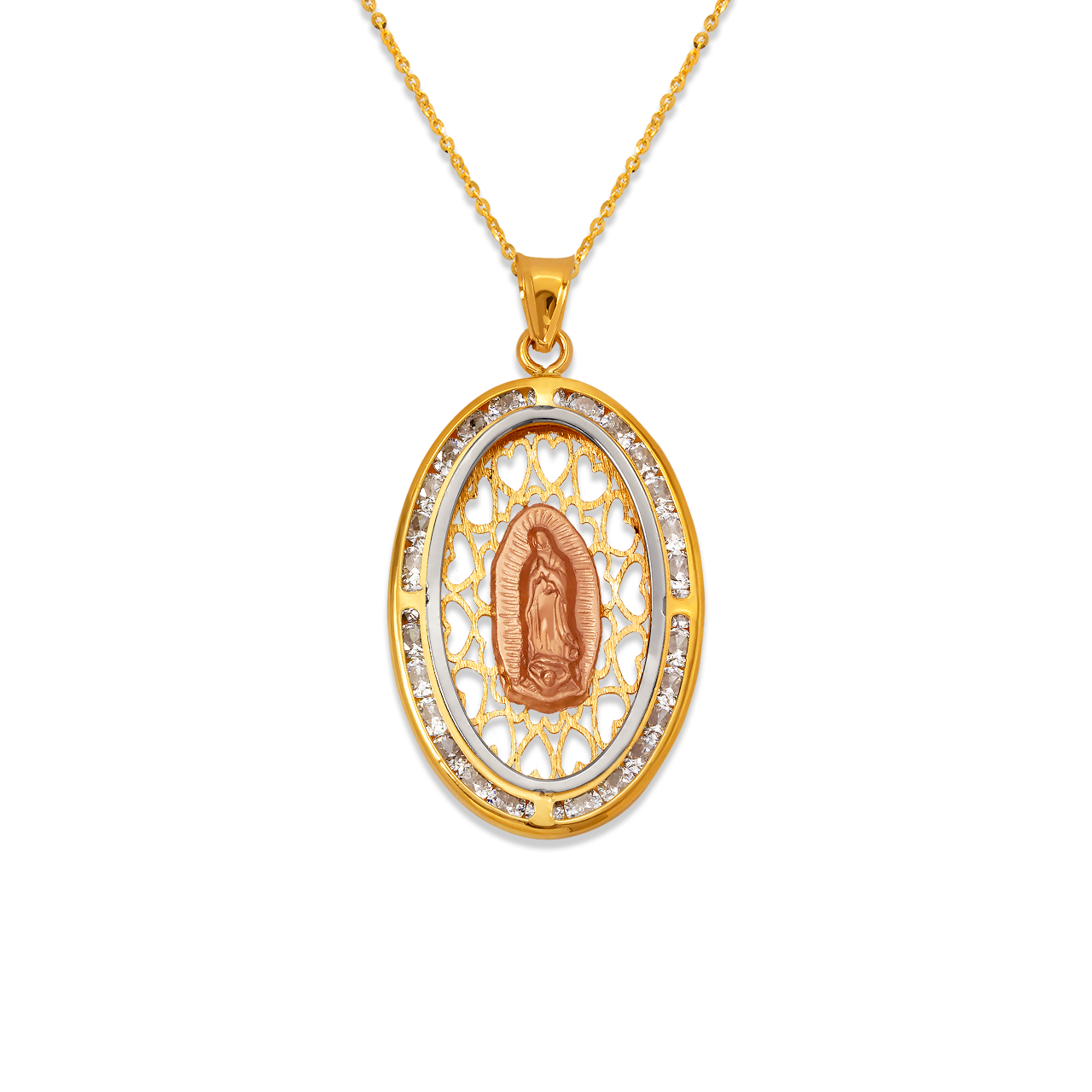 Oval Guadalupe CZ Pendant