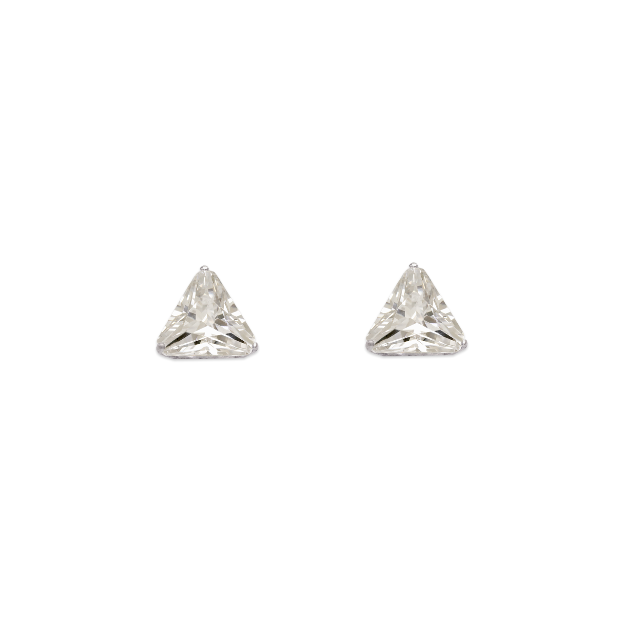 Triangle Cut CZ Stud Earrings