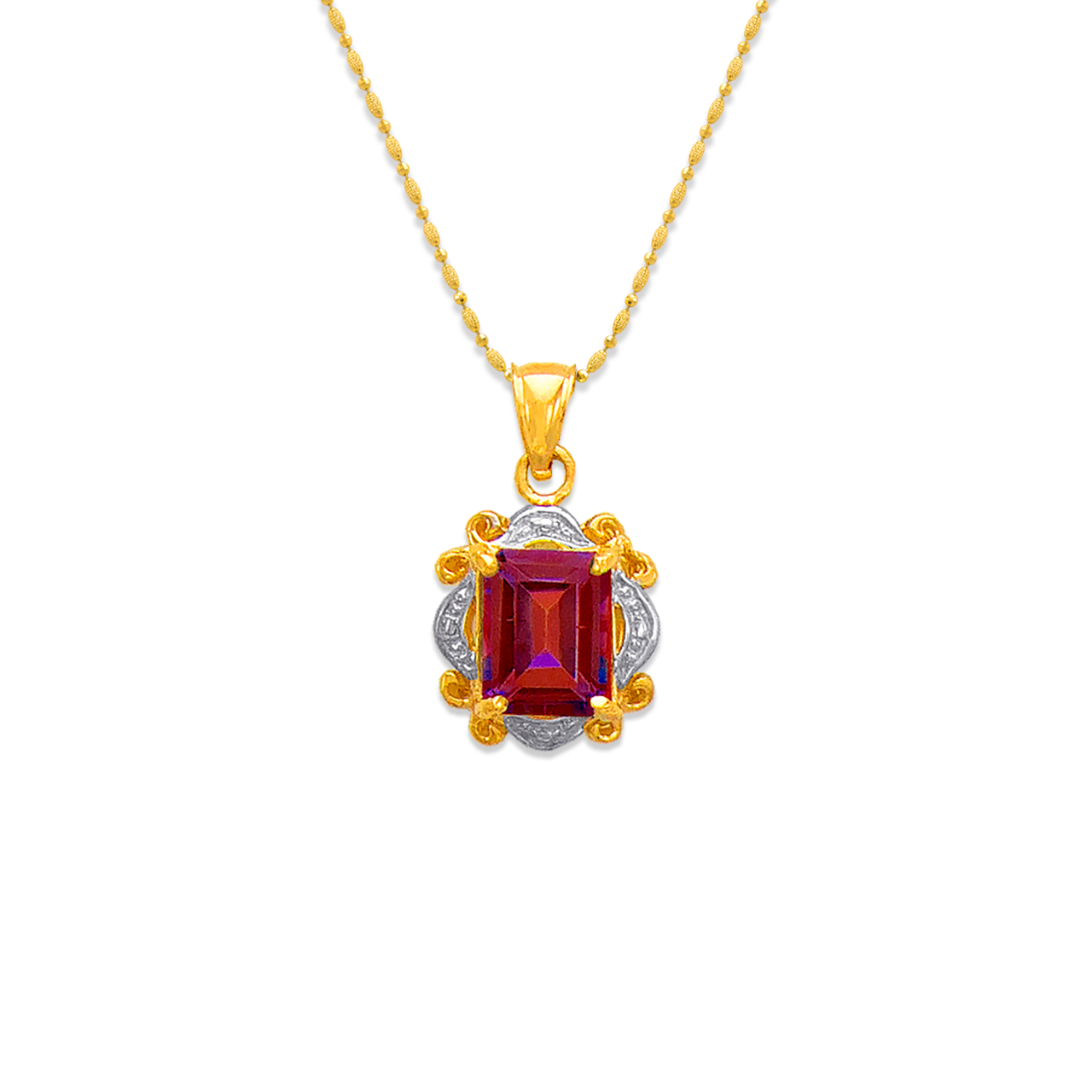 Mystic Ruby CZ Pendant