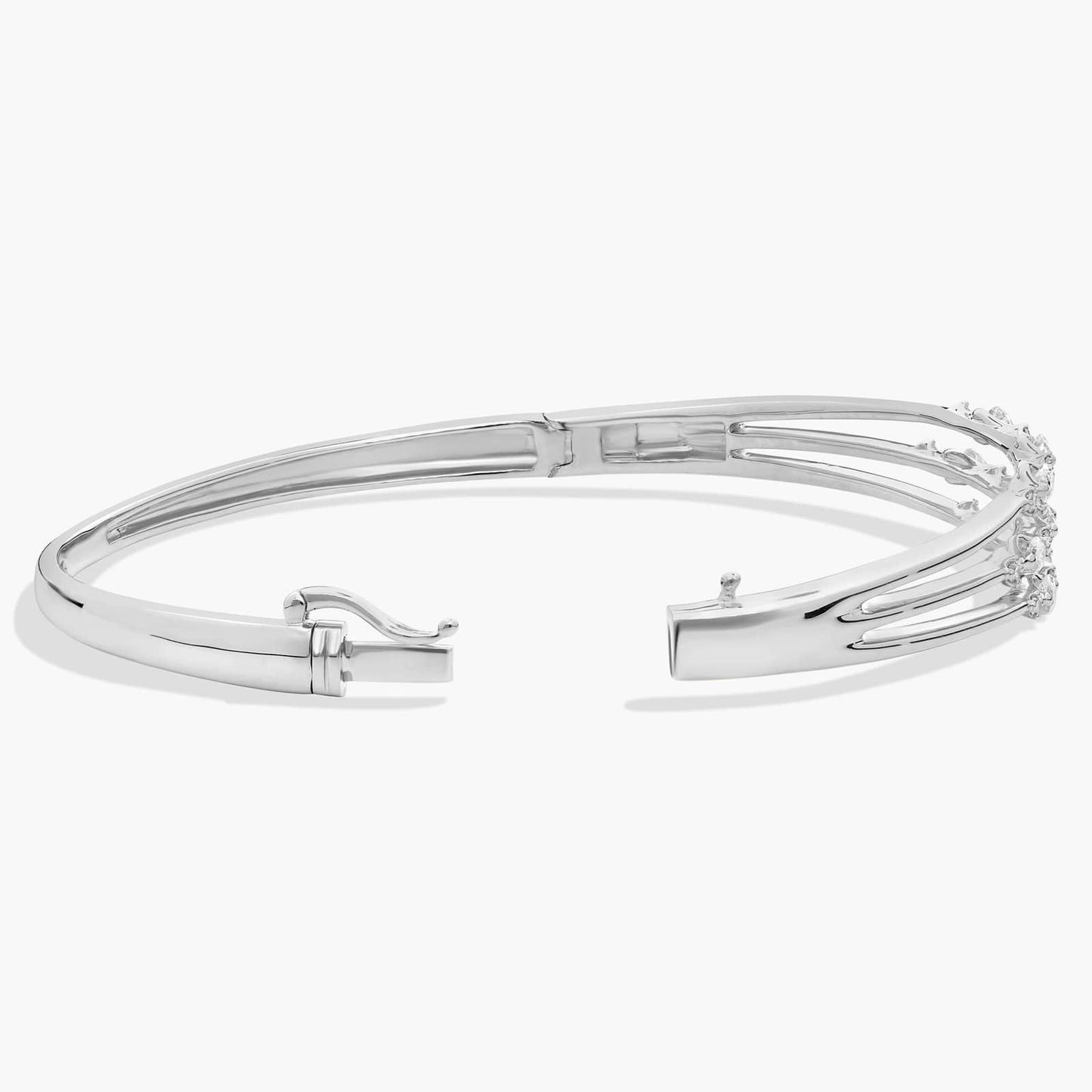 Multi-Row Marquise and Round Alternating Diamond Bangle Bracelet