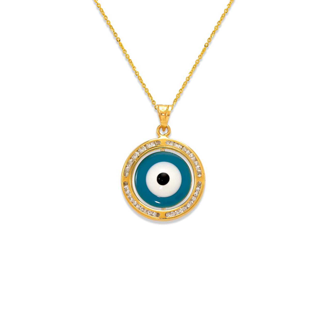 Mini Evil Eye Enamel CZ Pendant