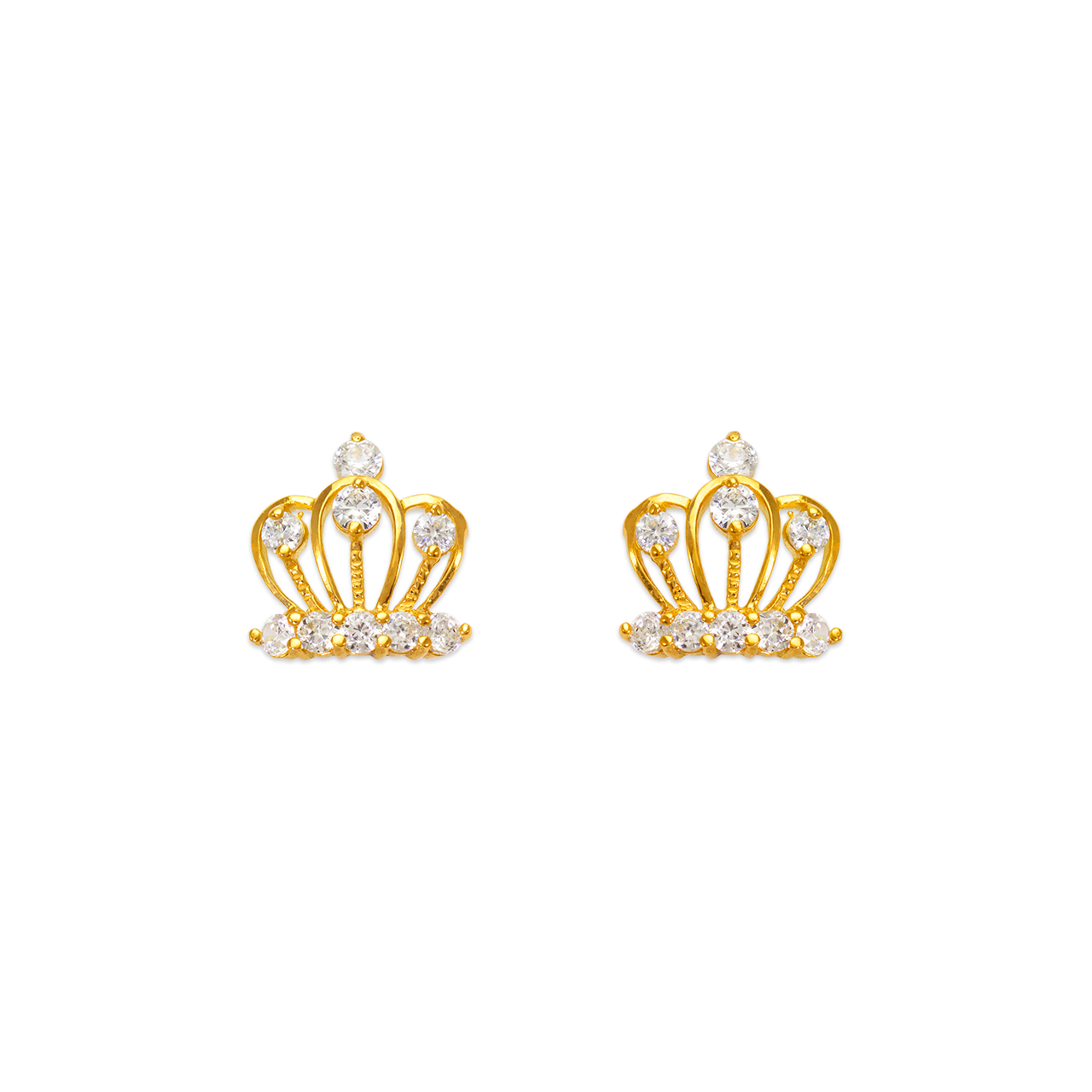 Crown CZ Stud Earrings