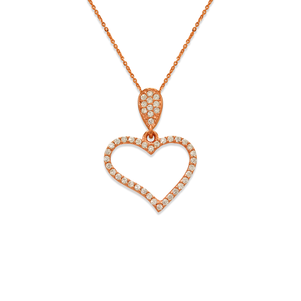 Fancy Rose Heart CZ Pendant