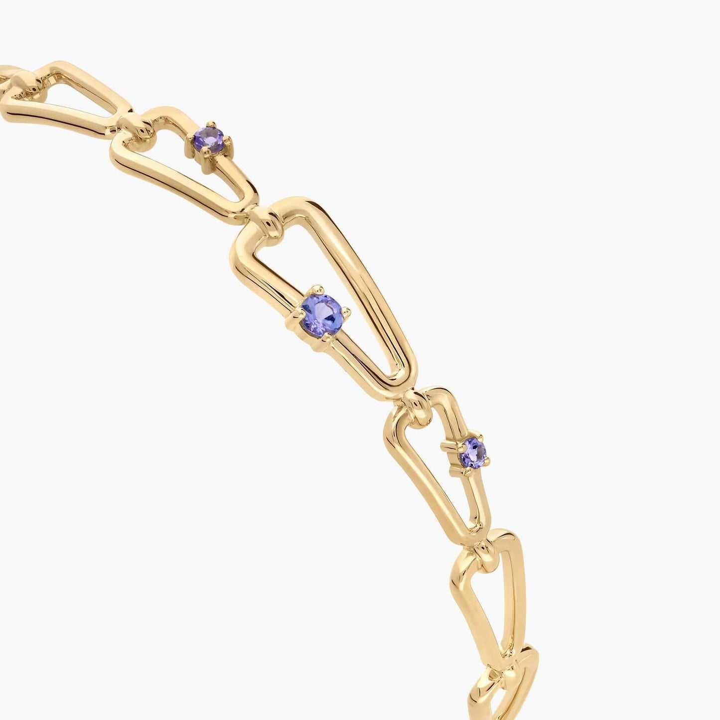 Geometric Tanzanite Bangle Bracelet